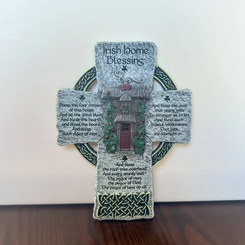 Irish Home Blessing Wall Cross Plaque