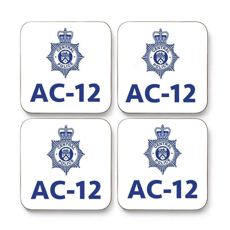 Line of Duty AC-12 AC12 Novelty Police Logo Coaster Set of 4