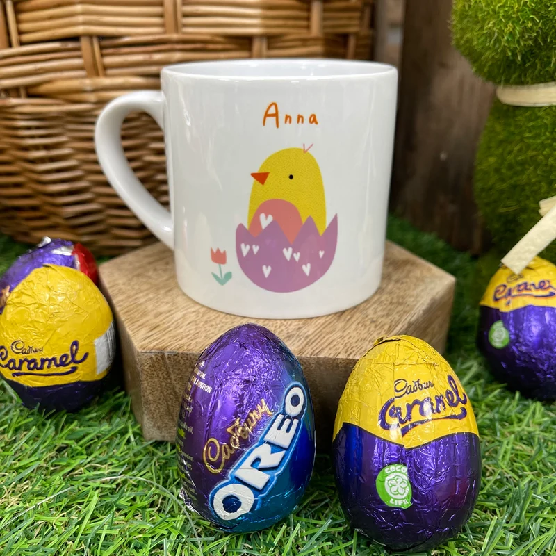 Easter Chick Matching Mug Set - Personalised Family Easter Gift