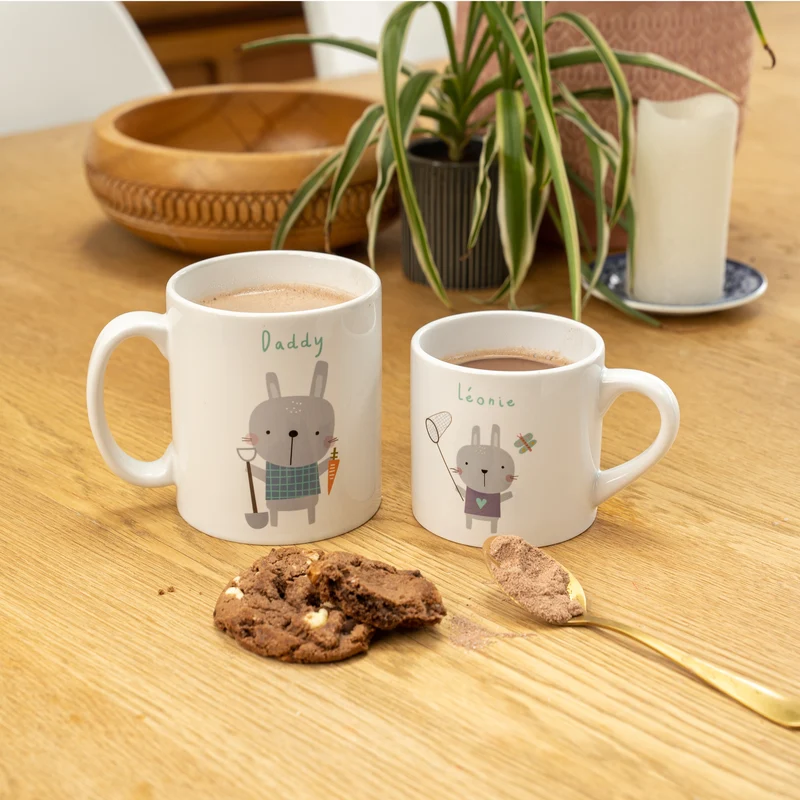 Easter Bunny Rabbit Matching Family Mug Set