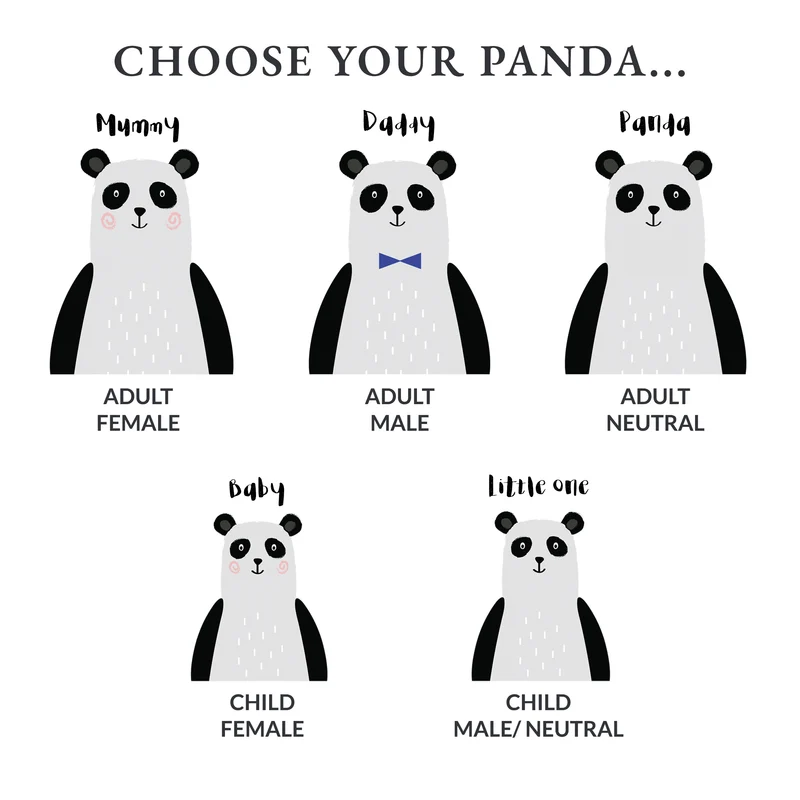 Panda Bear Personalised Mug and Coaster Set - Fun Mummy Daddy Baby Panda Family Gift - Mama Papa Toddler Mug Set Christmas Eve Present