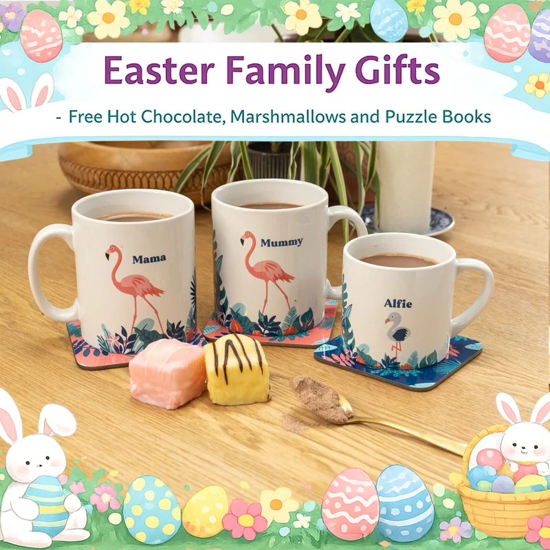 Flamingo Mug Set Personalised Gift For Families - Matching Flamingoes Mugs