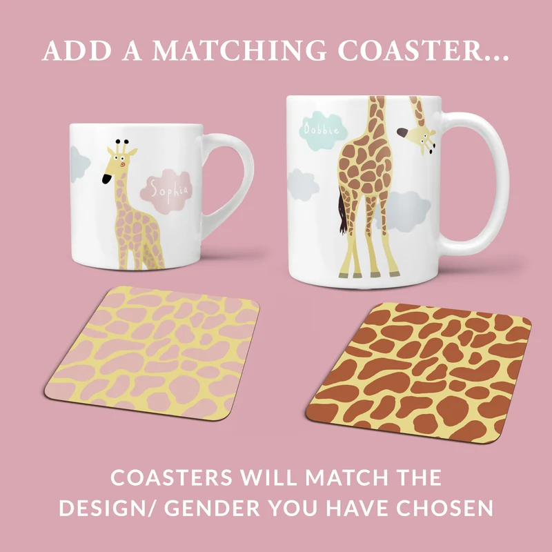 Giraffe Family Mug Set with Mini and Large Mugs Personalised