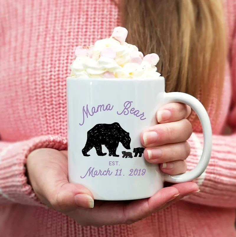 Mamma Bear Mug personalised with any version of 'Mum'