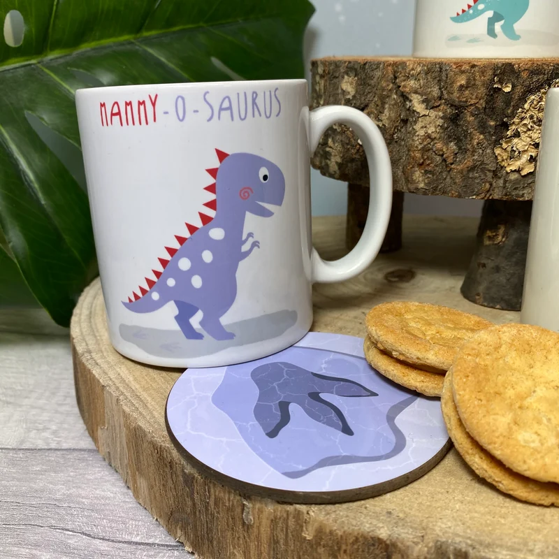 Dinosaur themed Babyccino and Hot Chocolate Personalised Family Mugs