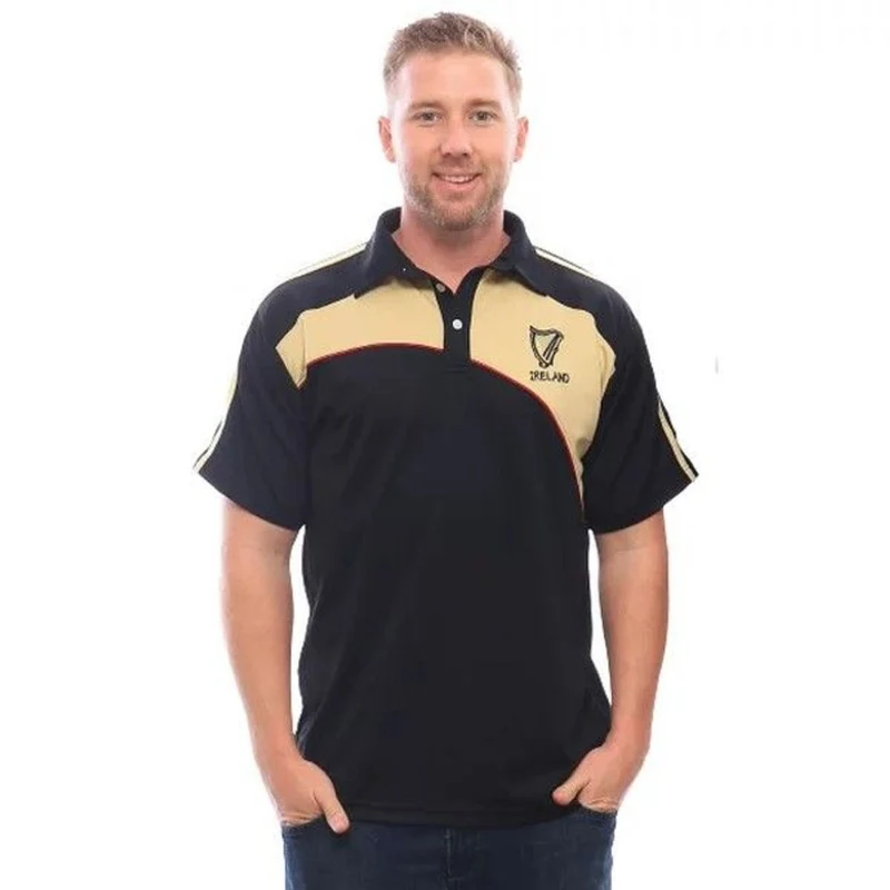 Men's Embroidered Harp Ireland Polo Shirt