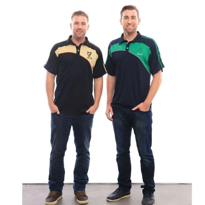 Men's Embroidered Harp Ireland Polo Shirt