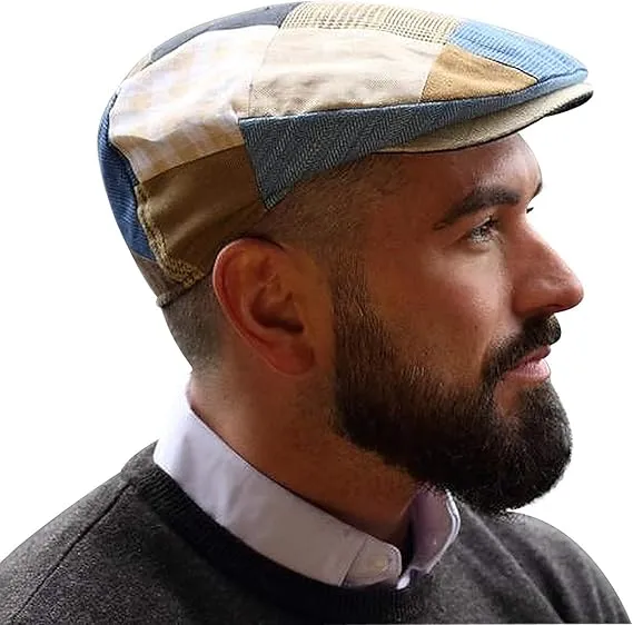 Men's Handcrafted Vintage Patchwork Irish Flat Cap