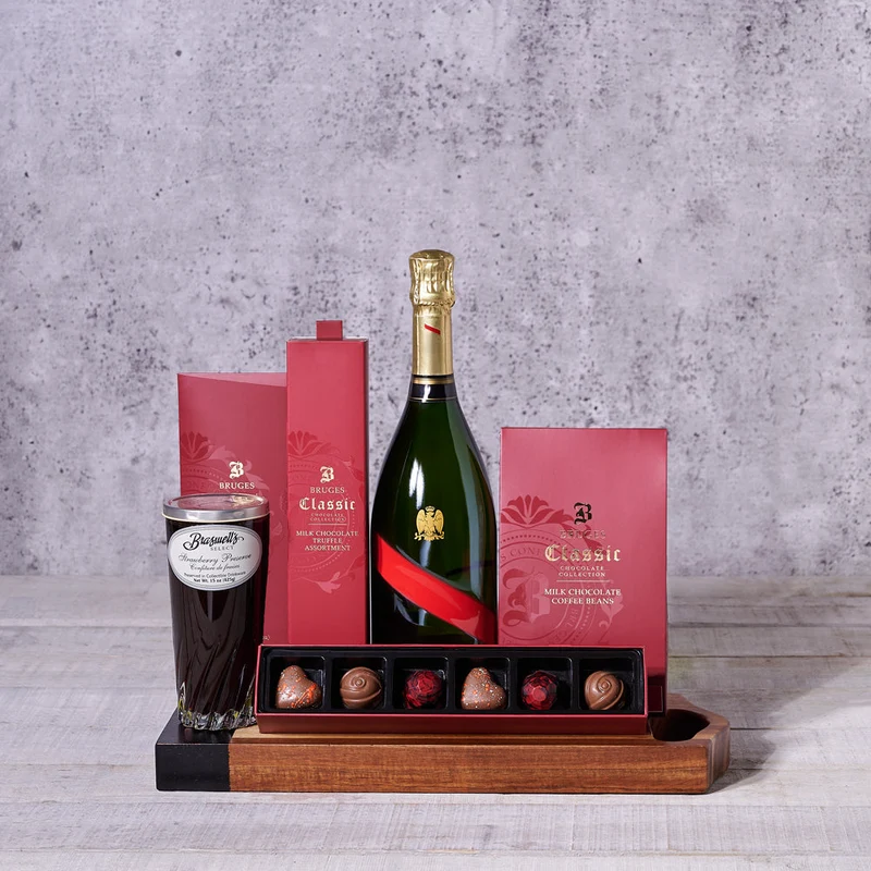 Sweets, Chocolate, & Champagne Basket