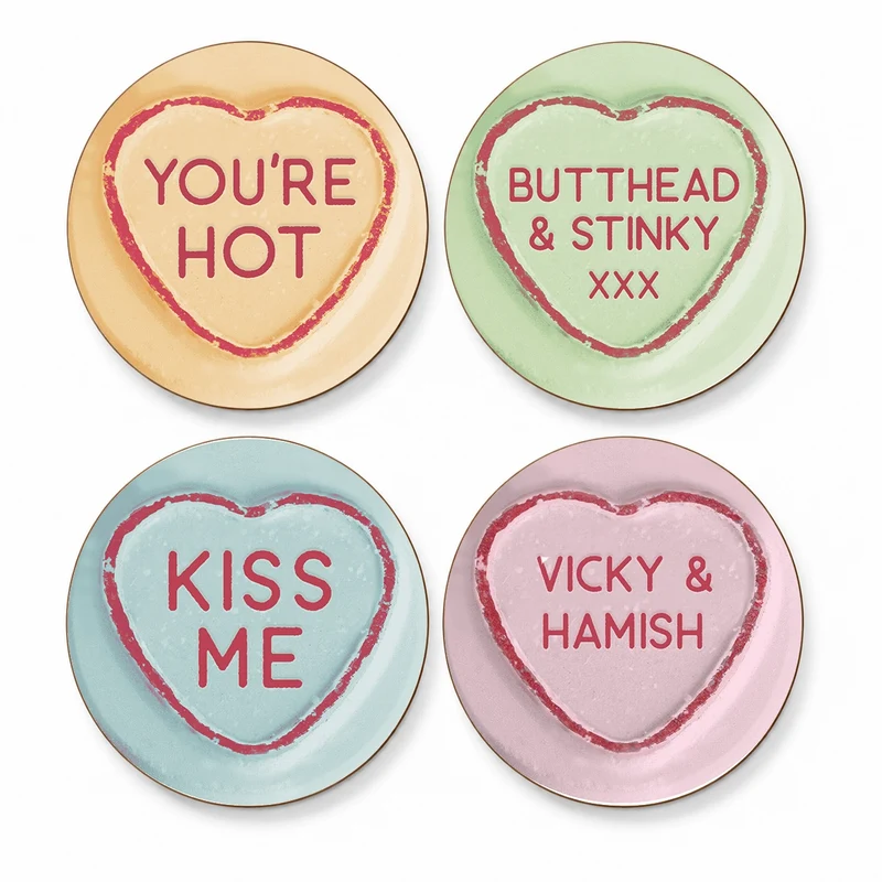 Customised Love Hearts Coasters