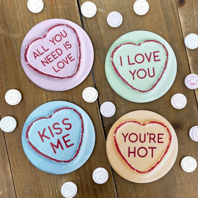 Customised Love Hearts Coasters