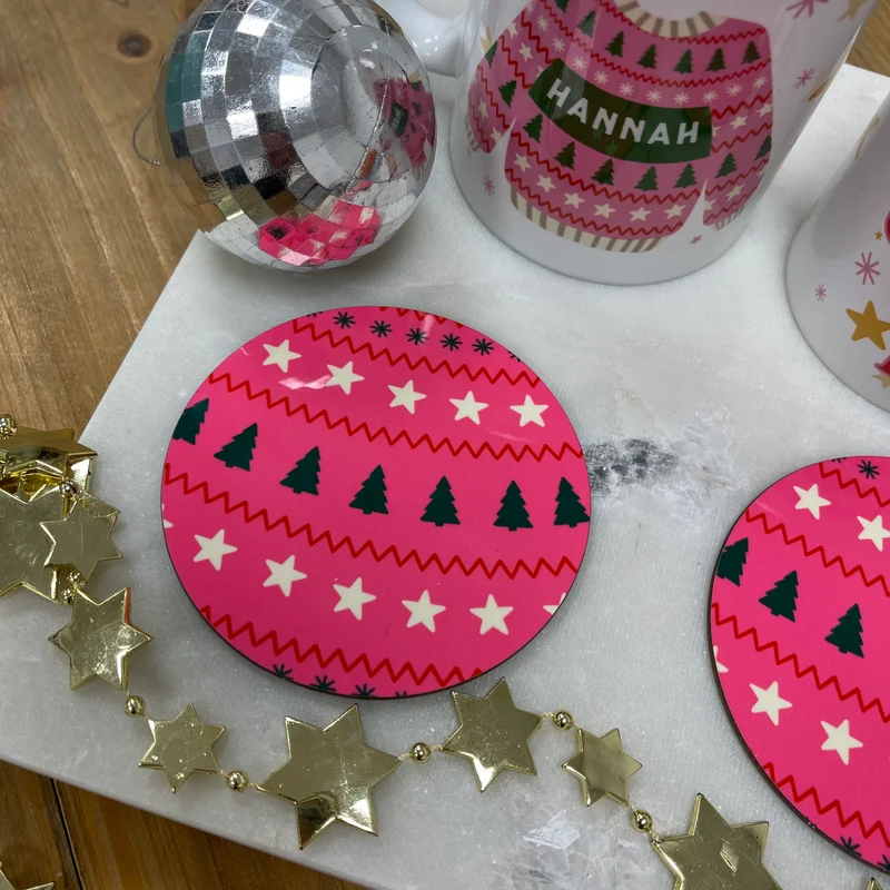 Bright Ugly Christmas Jumper Mug Set 'Merry & Bright'