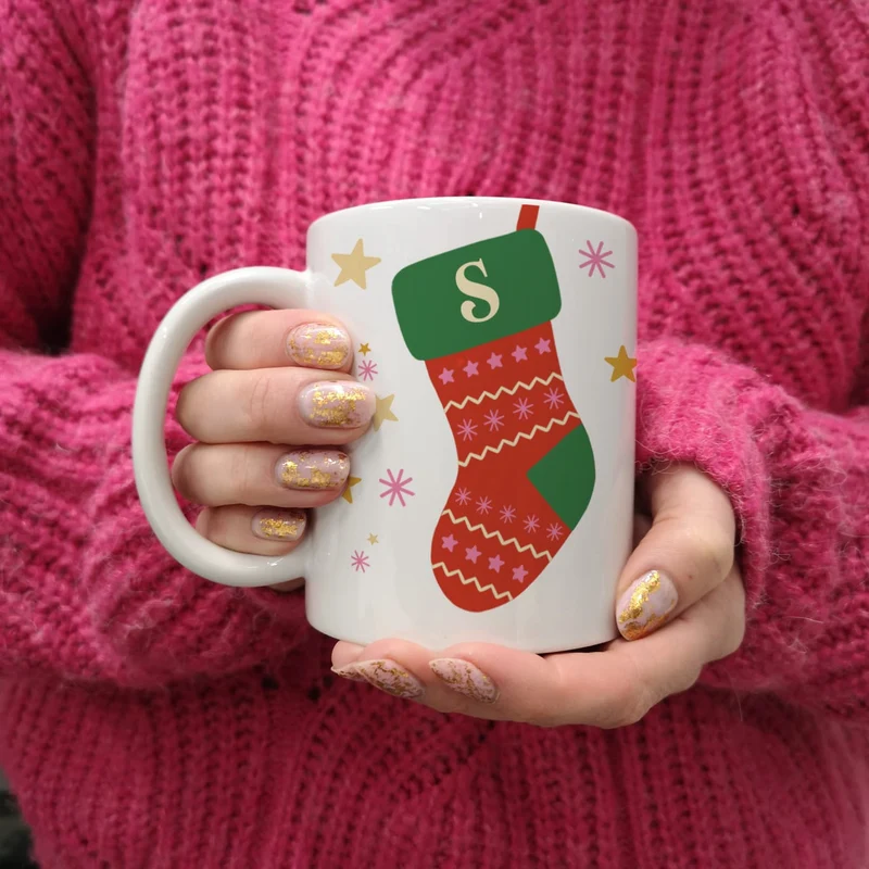 Merry & Bright Christmas Stocking Mug Set