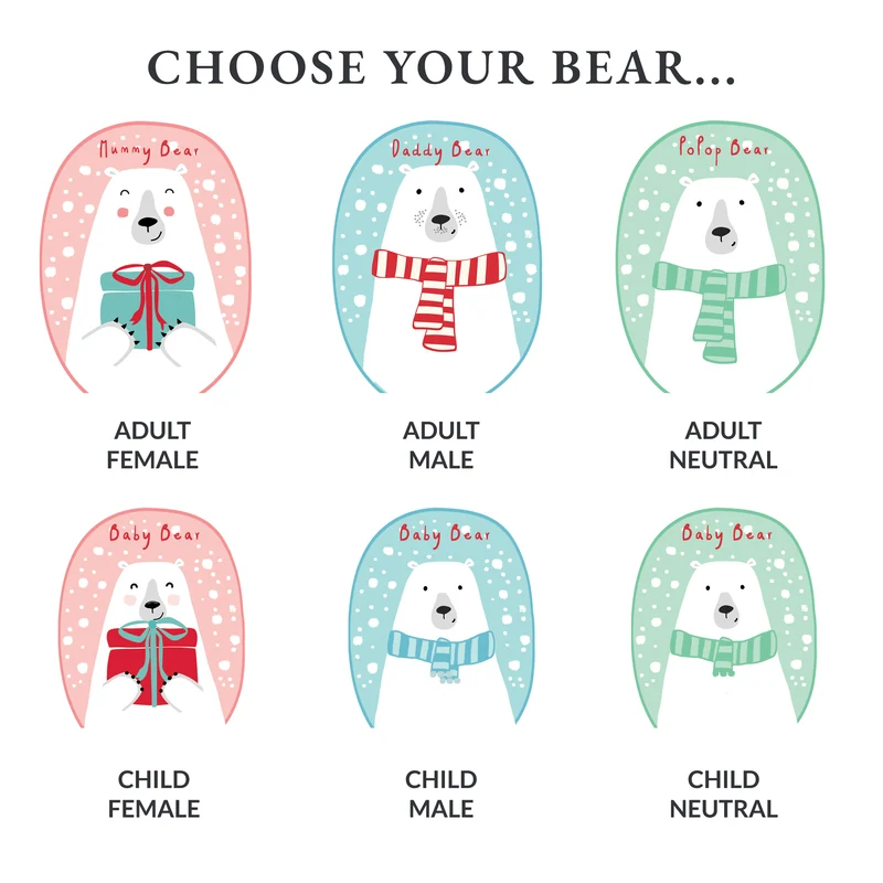 Family Polar Bear Mug Set Cute Mugs For Christmas Eve