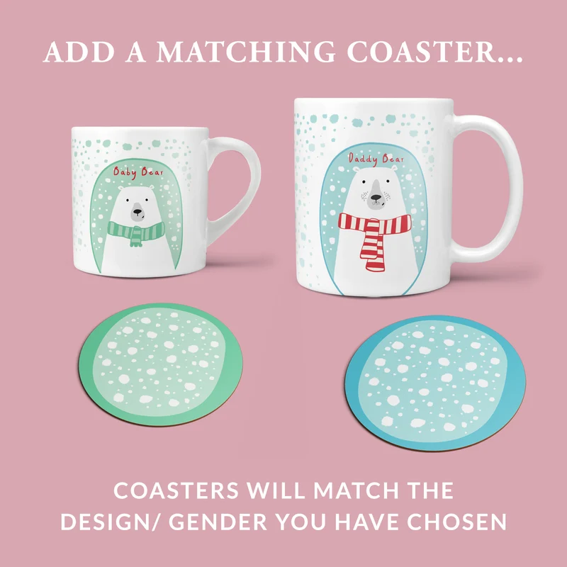 Family Polar Bear Mug Set Cute Mugs For Christmas Eve