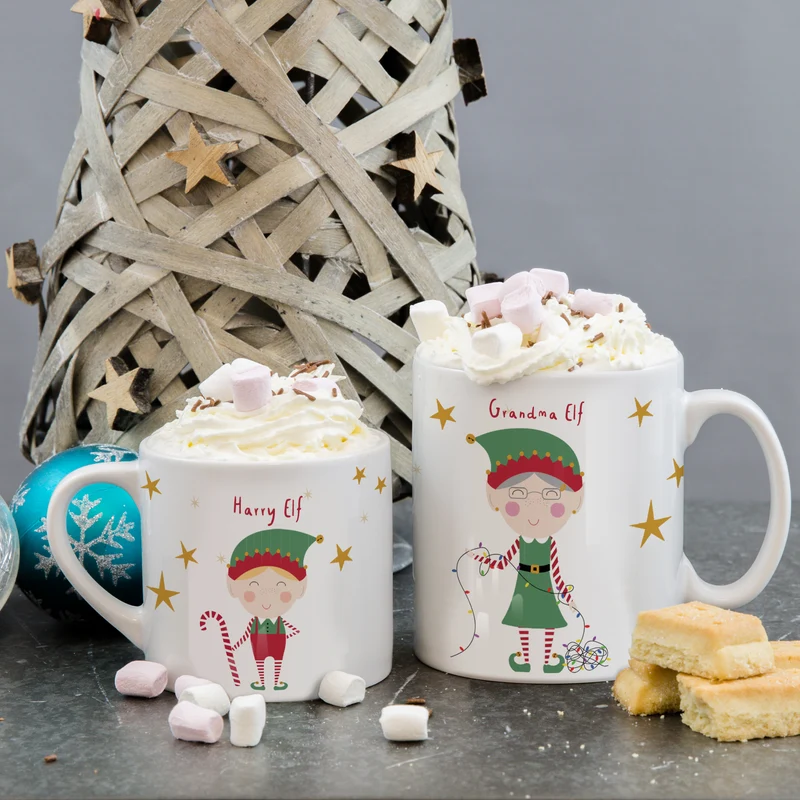 Personalised Elf Family Mug Set