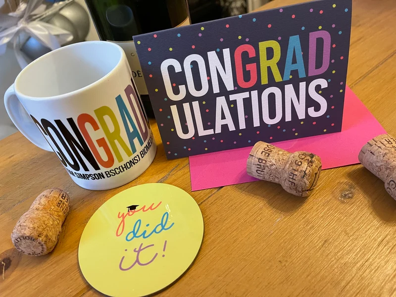 Personalised ConGRADulations Mug & Coaster Gift Set - Custom Congratulations on your Graduation Present