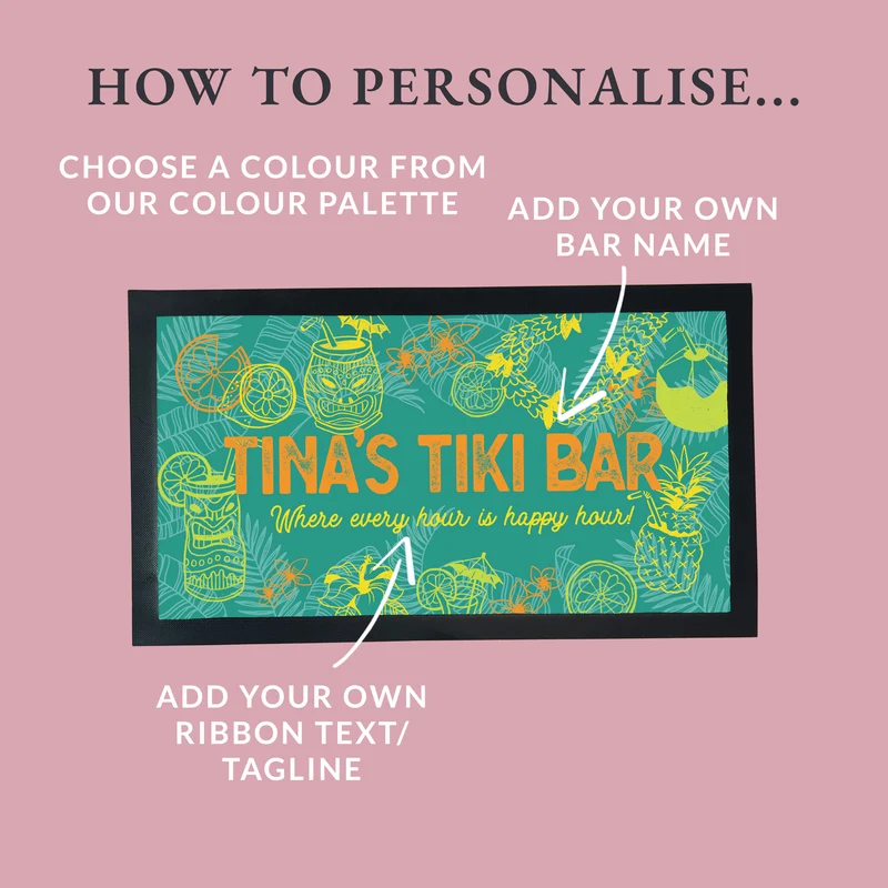 Personalised Tiki Bar Home Pub Set
