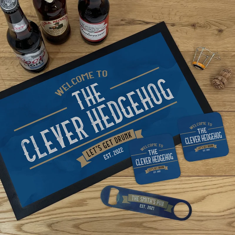 Personalised Vintage Pub Bar Set – Custom Home or Garden Pub Gift