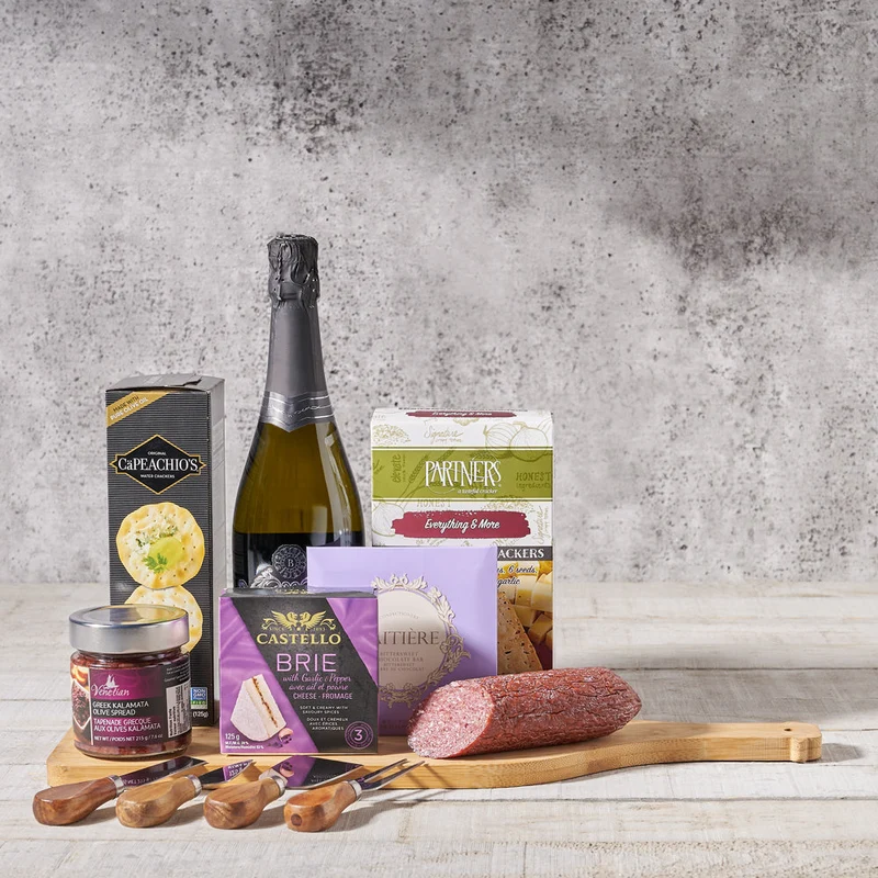 Artisanal Cheese & Meats Champagne Gift Basket