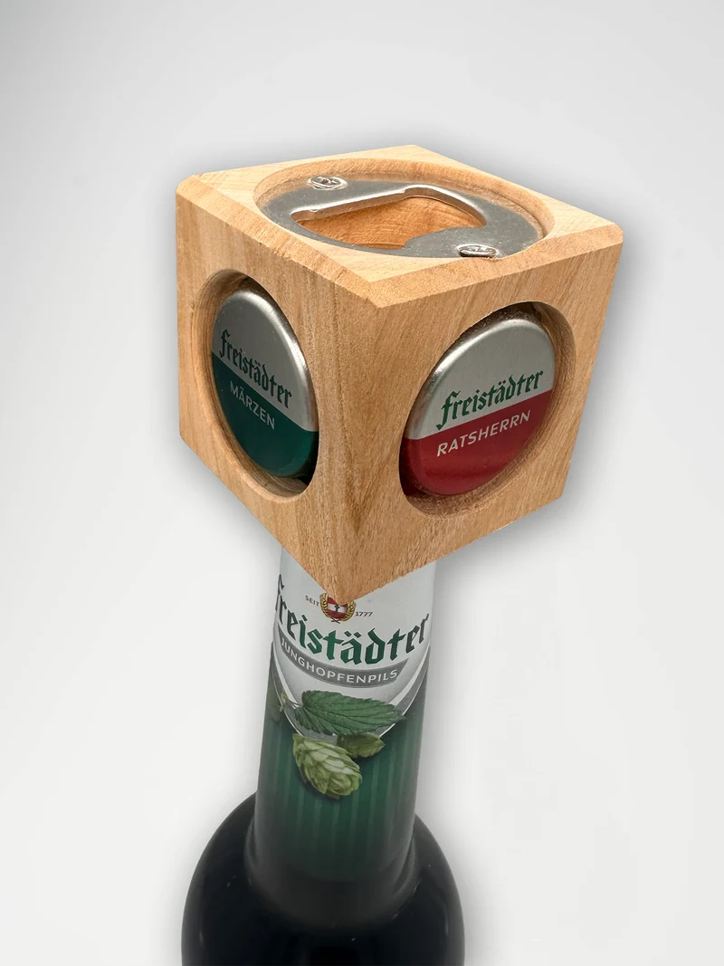 Freistädter Bier Holzwürfelöffner