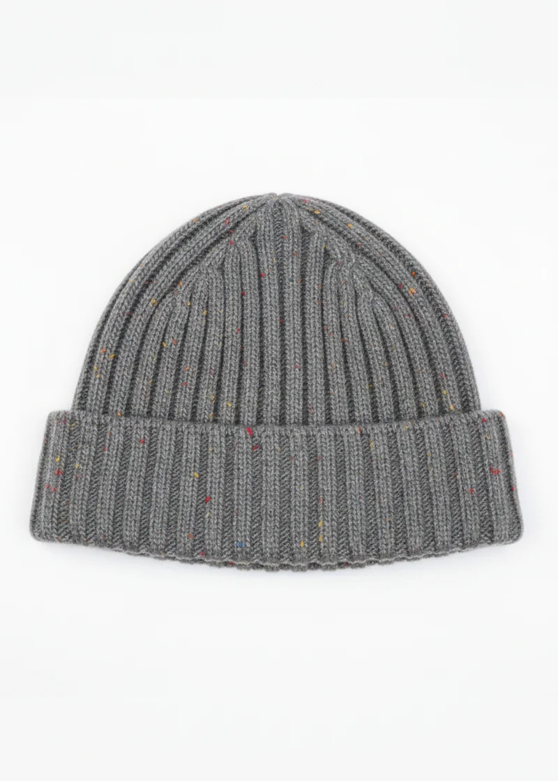 Luxe Cashmere Aran Ribbed Hat | Grey
