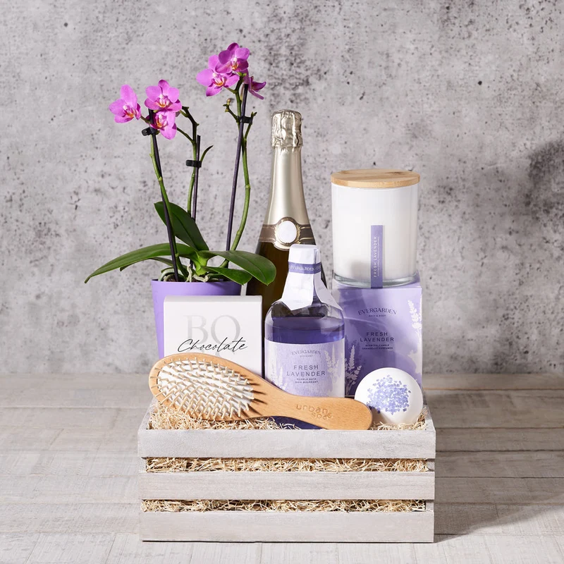 Champagne & Lavender Spa Basket