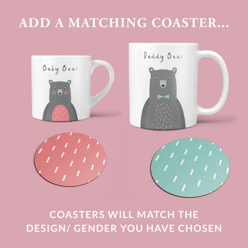 Personalised Bear Family Mug Set – Mum Dad & Baby Matching Mugs