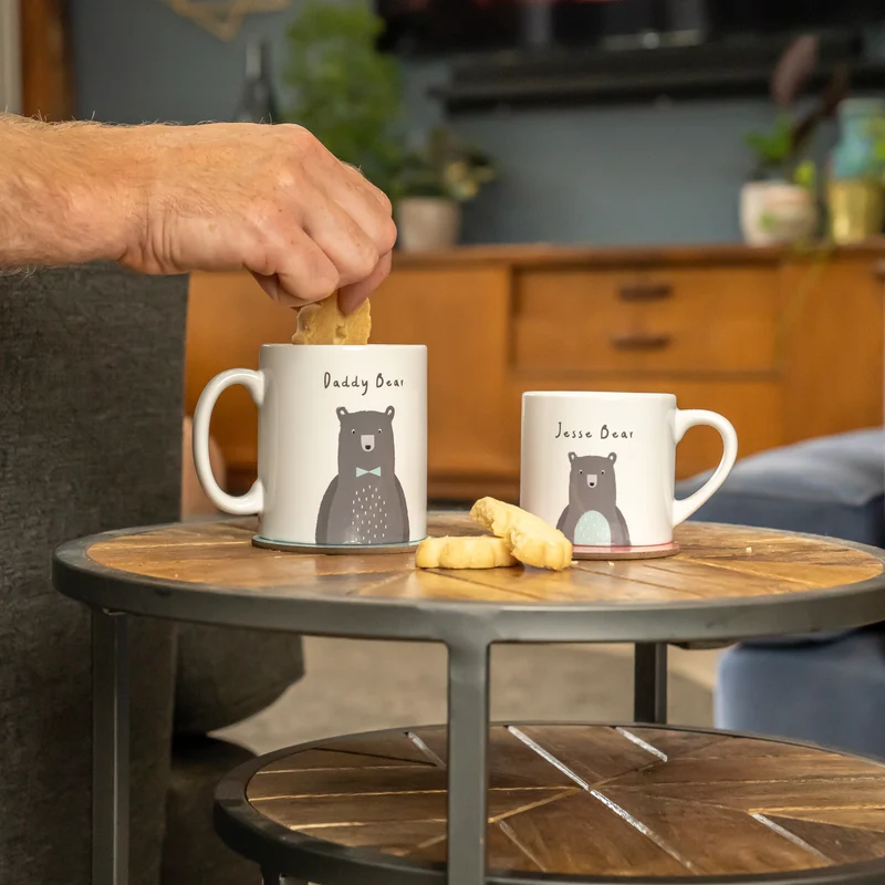 Personalised Bear Family Mug Set – Mum Dad & Baby Matching Mugs