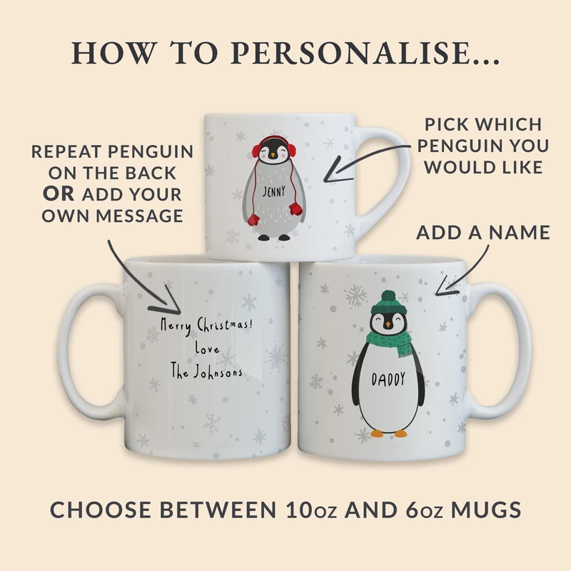 Penguin Family Mugs