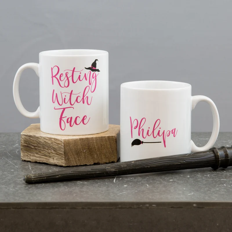 Funny Mug Gift - Resting Witch Face Mug Personalised - Halloween Or Stocking Filler Gift