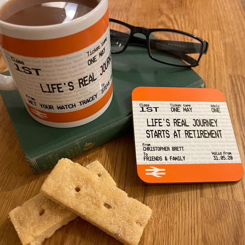 Personalised Graduation Coaster - Train Ticket Style Print Gift