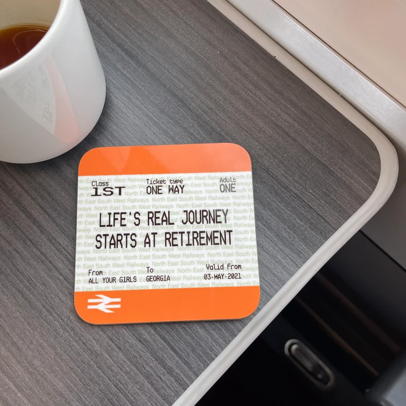 Personalised Graduation Coaster - Train Ticket Style Print Gift