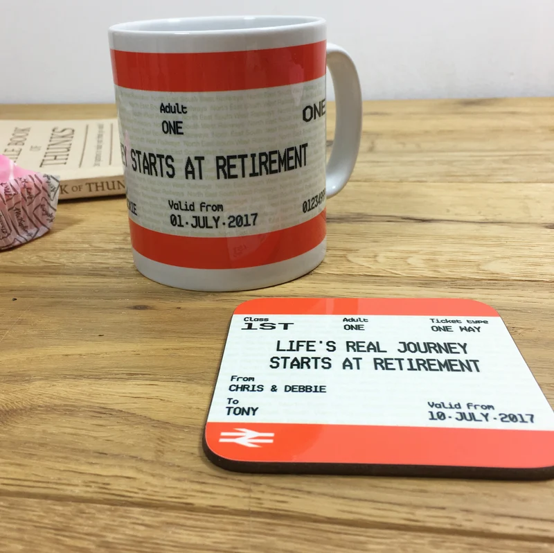 Personalised Graduation Coaster - Train Ticket Style Print Gift