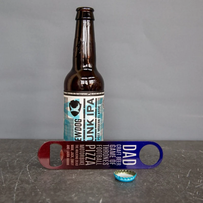 Gift For Dad Idea - Bottle Opener Personalised with Favourite Things