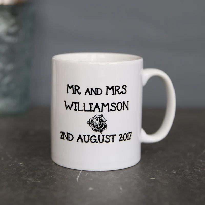 Tattoo Inspired Gift - Skeleton Couple 'Til Death Do Us Part' Personalised Mug - For Him Or Her