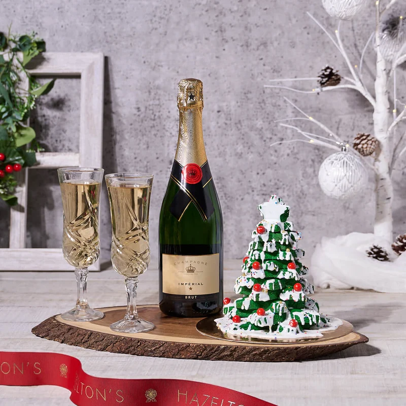 Bubbly & Holiday Tree Cookie Gift Set