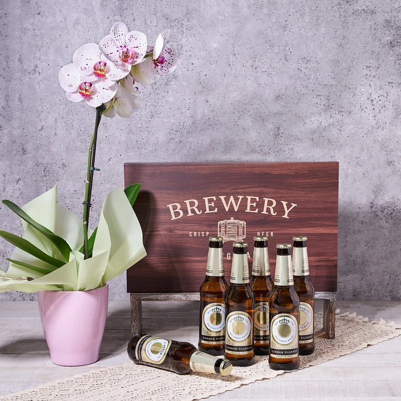 Cheery Orchid & Beer Gift