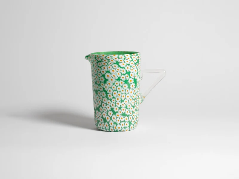 FULL MURRINA JUG IN WHITE & GREEN