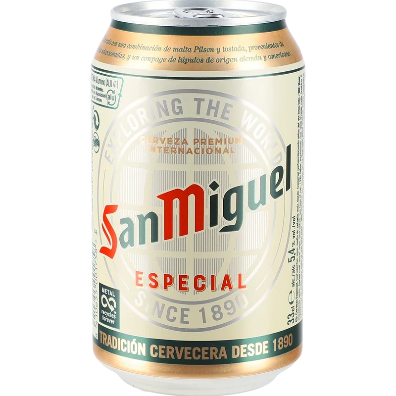 San Miguel Premium Lager 5,4% 24x0,33L Dose zzgl. DPG Pfand
