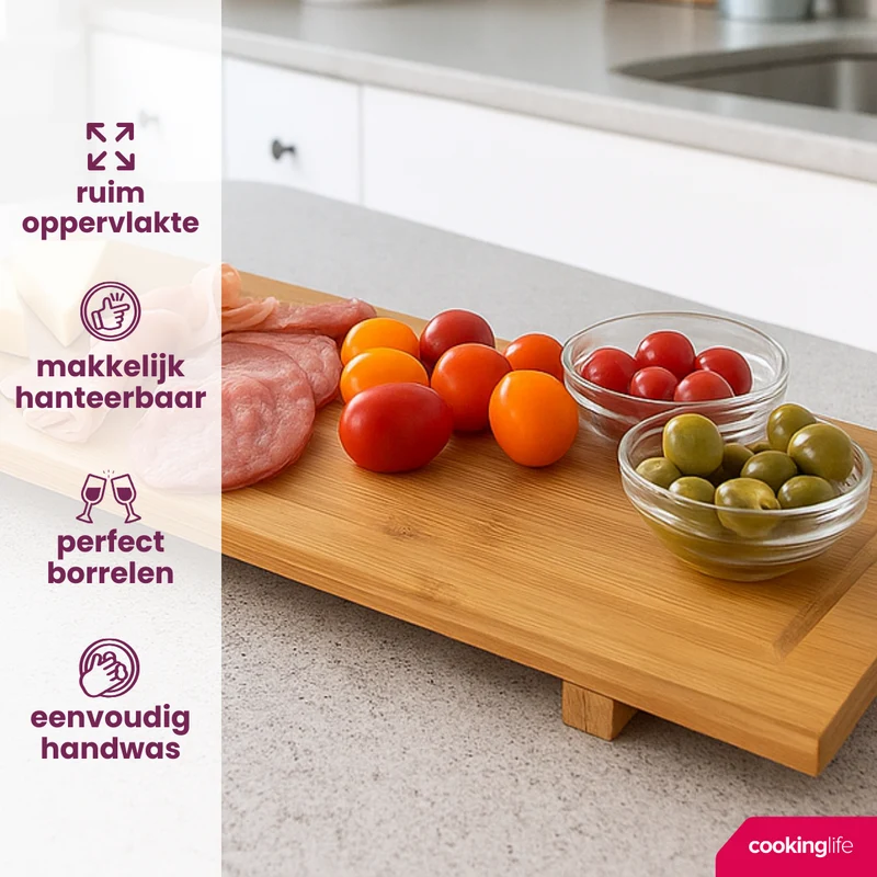 Cookinglife Servierbrett XL - Bambus - 88 x 26 cm