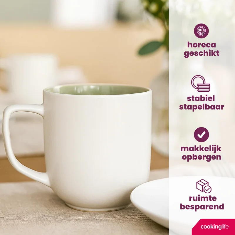 Cookinglife Tassen Mosgrün 390 ml - 6 Stück