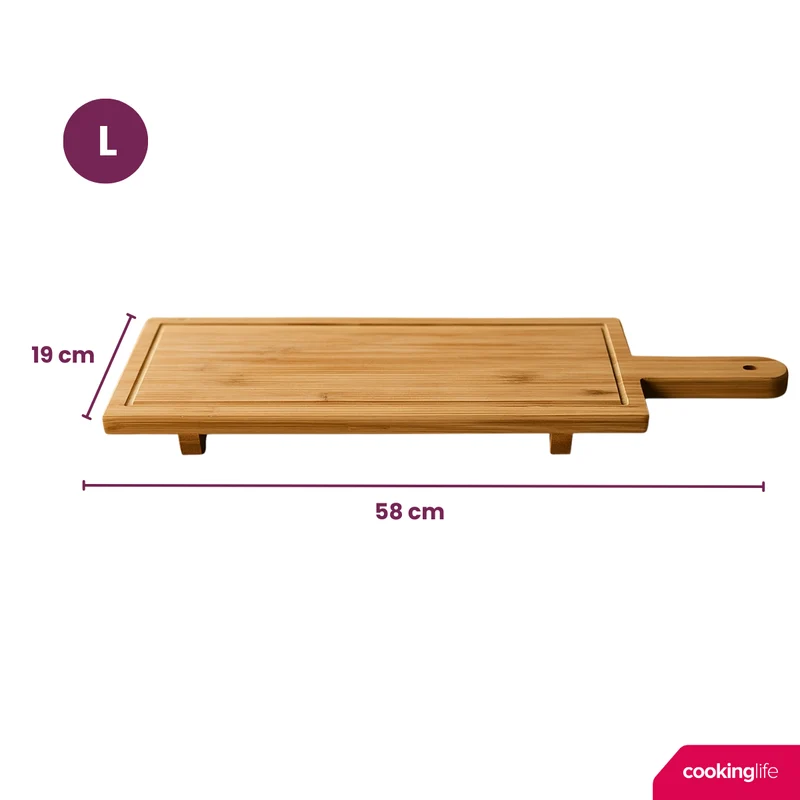 Cookinglife Servierbrett Tapas-Brett - Bambus - 58 x 19 cm