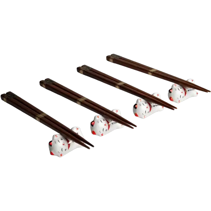 Chopsticks Set (4 Pers.) Lucky Cats
