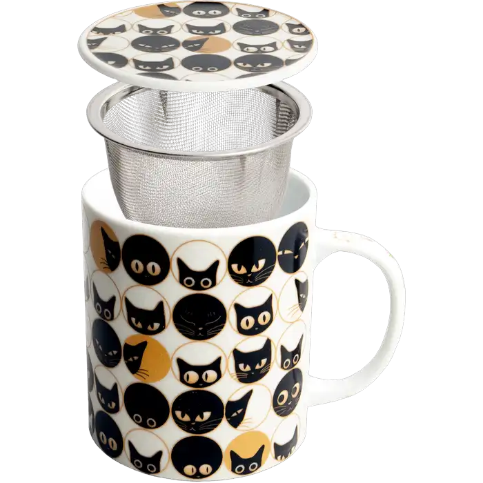 Teebecher Mit Filter KATZE √ò9,5cm/H11cm