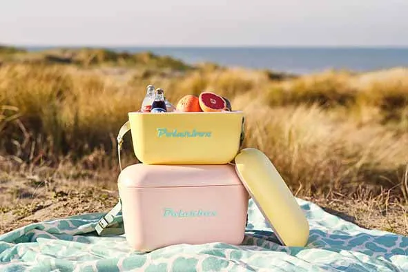 Polarbox Kühlbox mit Schultergurt - Lime Lilac - 12 Liter