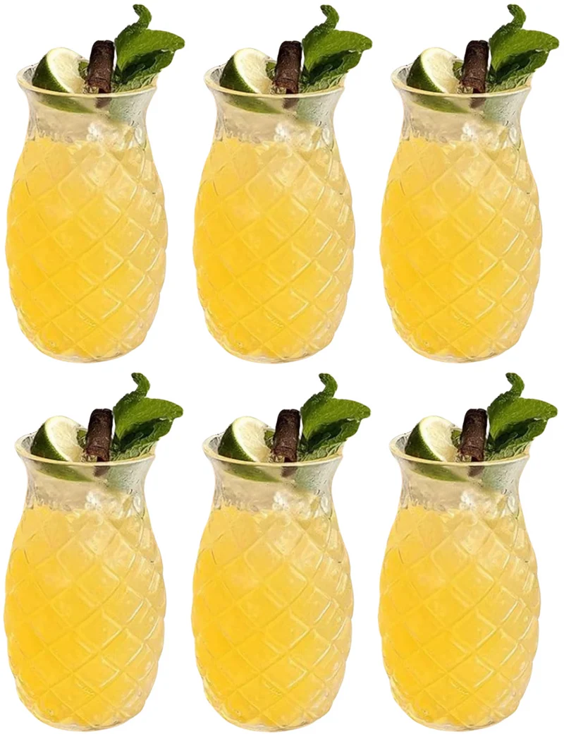 Cookinglife Cocktailgläser / Tiki Ananas Gläser - 400 ml - 6 Stück