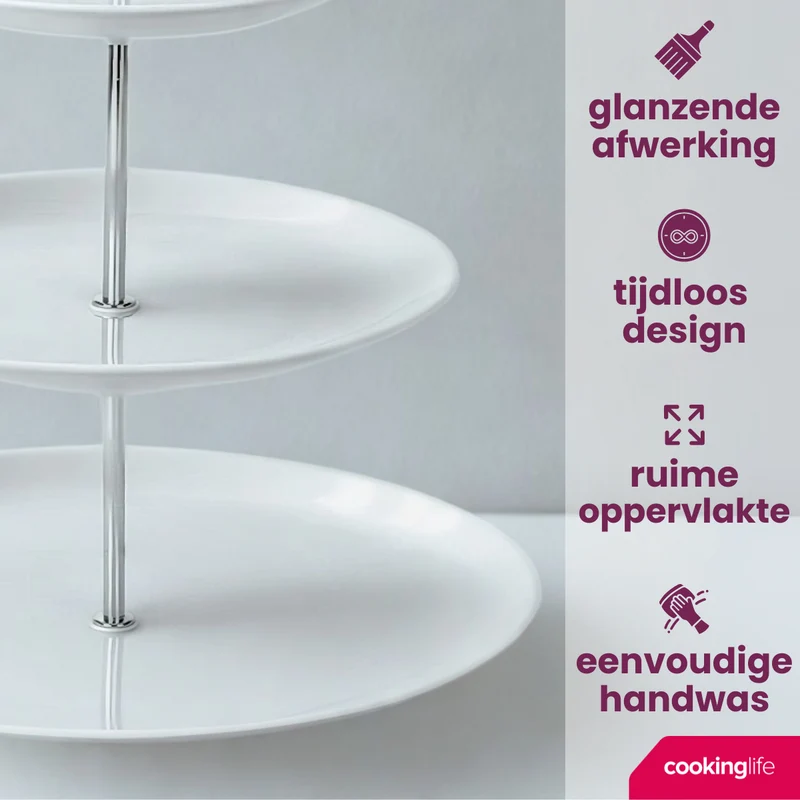 Cookinglife Etagere / Servierturm Food for Fun ø 16, 21 & 26 cm - 3-stöckig - 34 cm hoch