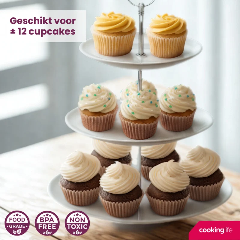 Cookinglife Etagere / Servierturm Food for Fun ø 16, 21 & 26 cm - 3-stöckig - 34 cm hoch