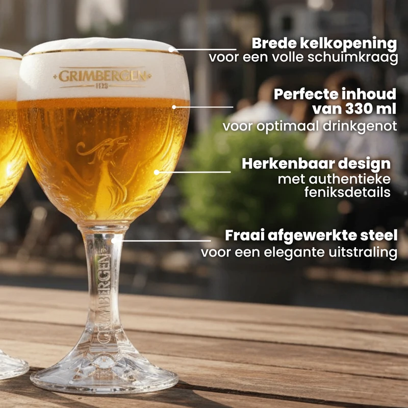 Grimbergen Bierglas mit Fuß 330 ml - 2 Stück